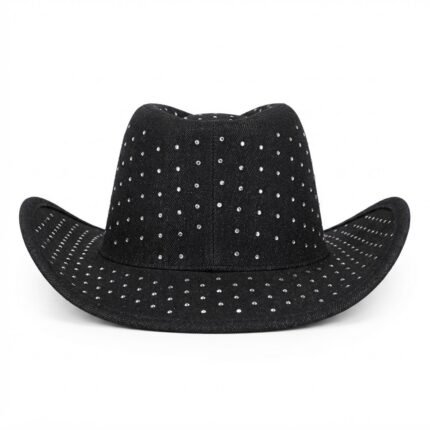 Custom Black Studded Cowboy Hat / Fashion Headwear