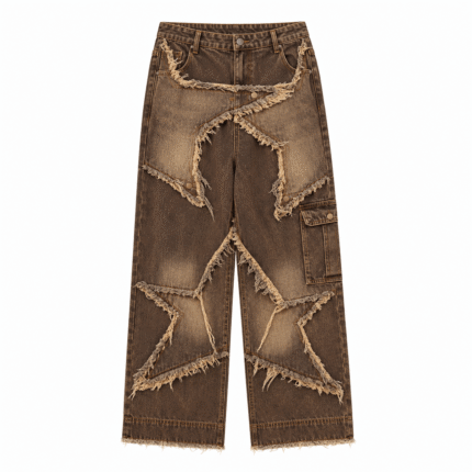 Custom Vintage Distressed Cargo Trousers | Brown Washed Streetwear Jeans
