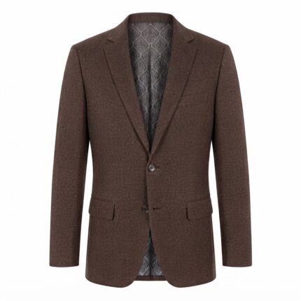 Custom Brown Textured Men's Formal Blazer