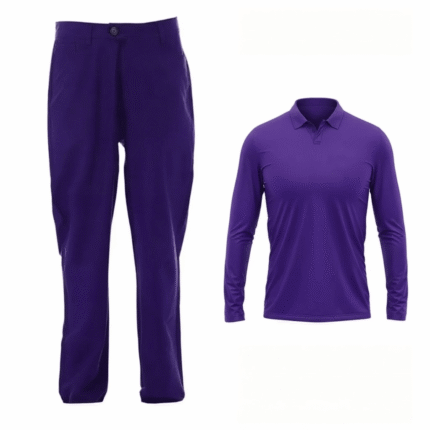 Professional Purple Umpire Uniform Set – Long Sleeve Polo Shirt & Matching Trousers