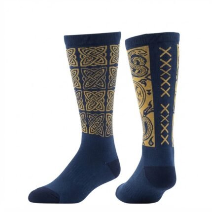 Custom Jacquard Crew Socks with Premium Pattern Design for Sports & Lifestyle Brands