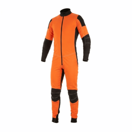 Custom Orange & Black Skydiving Jumpsuit – Full-Length Performance Parachuting Suit