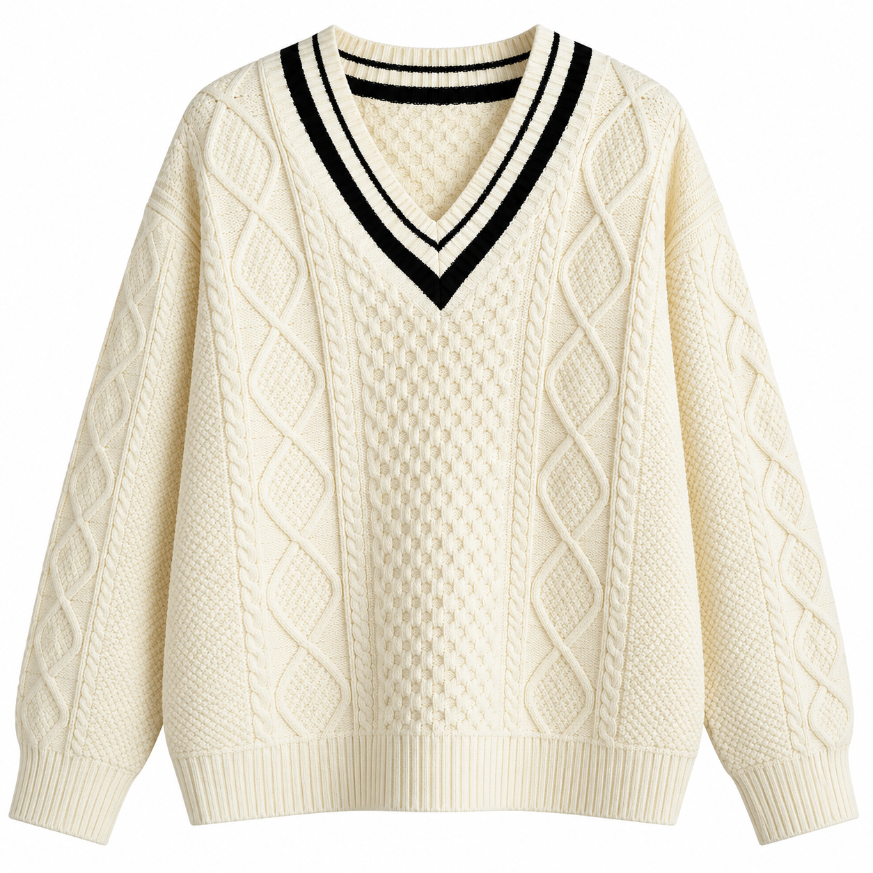 Ivory Cable-Knit Cricket Sweater
