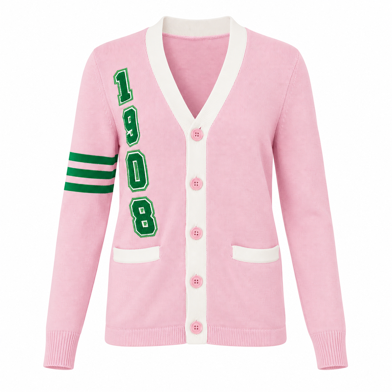 Pink Varsity 1908 Cardigan