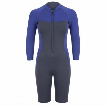 Custom Blue & Grey Wetsuit | Premium Full Body Swimming & Diving Suit for Water Sports Brands