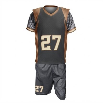 Custom Lacrosse Jersey & Shorts Set | Grey & Brown Lacrosse Uniform