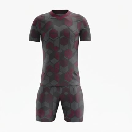 Custom Badminton Team Uniform | Premium Black & Maroon Badminton Jersey & Shorts Set for Teams and Sports Brands