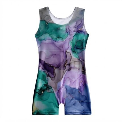 Abstract Marble Pattern Gymnastics Uniform | Custom Kids Gymnastics Leotard