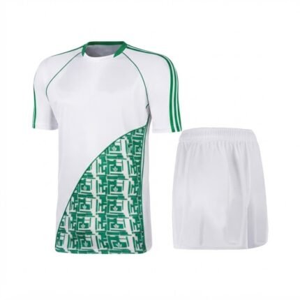 White & Green Hurling Uniform | Custom Hurling Jersey & Shorts Set