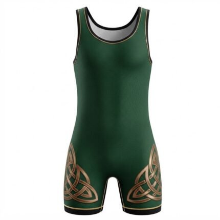 Custom Wrestling Singlet | Green & Gold Wrestling Uniform