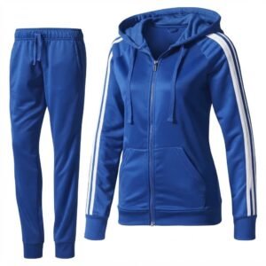Blue Sporty Zip-Up Hoodie