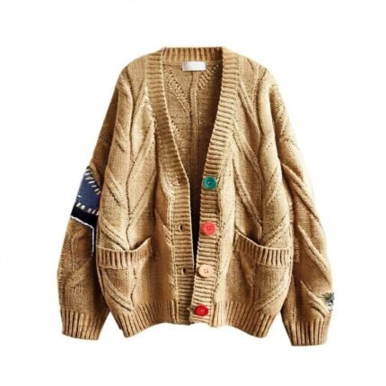 Custom Cable Knit Cardigan Sweater for Fashion Brands & Private Label