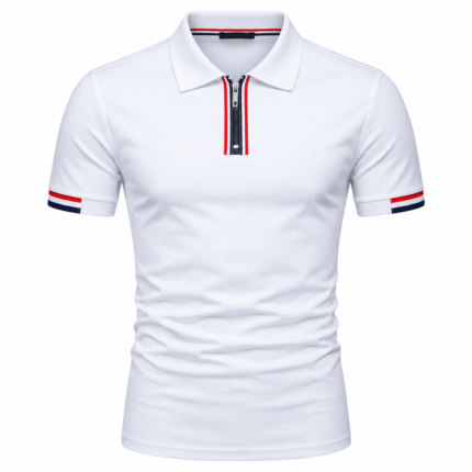 Custom White Half Zip Polo Shirt