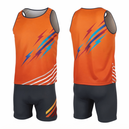 Custom Orange Roller Derby Uniform Set – Lightning Performance Tank Top & Compression Shorts